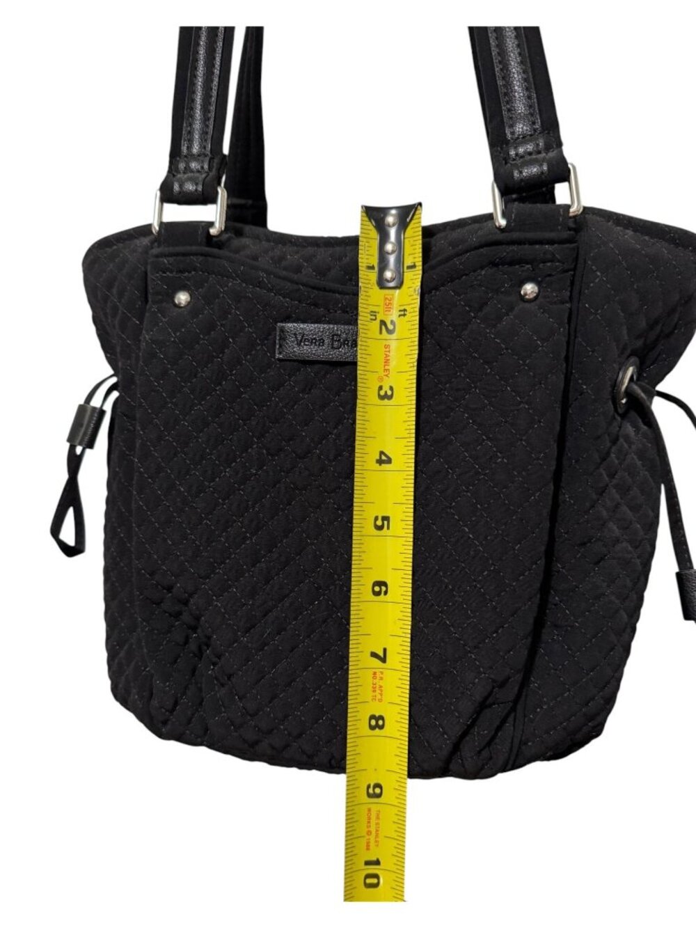Vera Bradley Microfiber Polyester Black Mini Glenna Satchel Shoulter Bag Purse - Picture 6 of 13